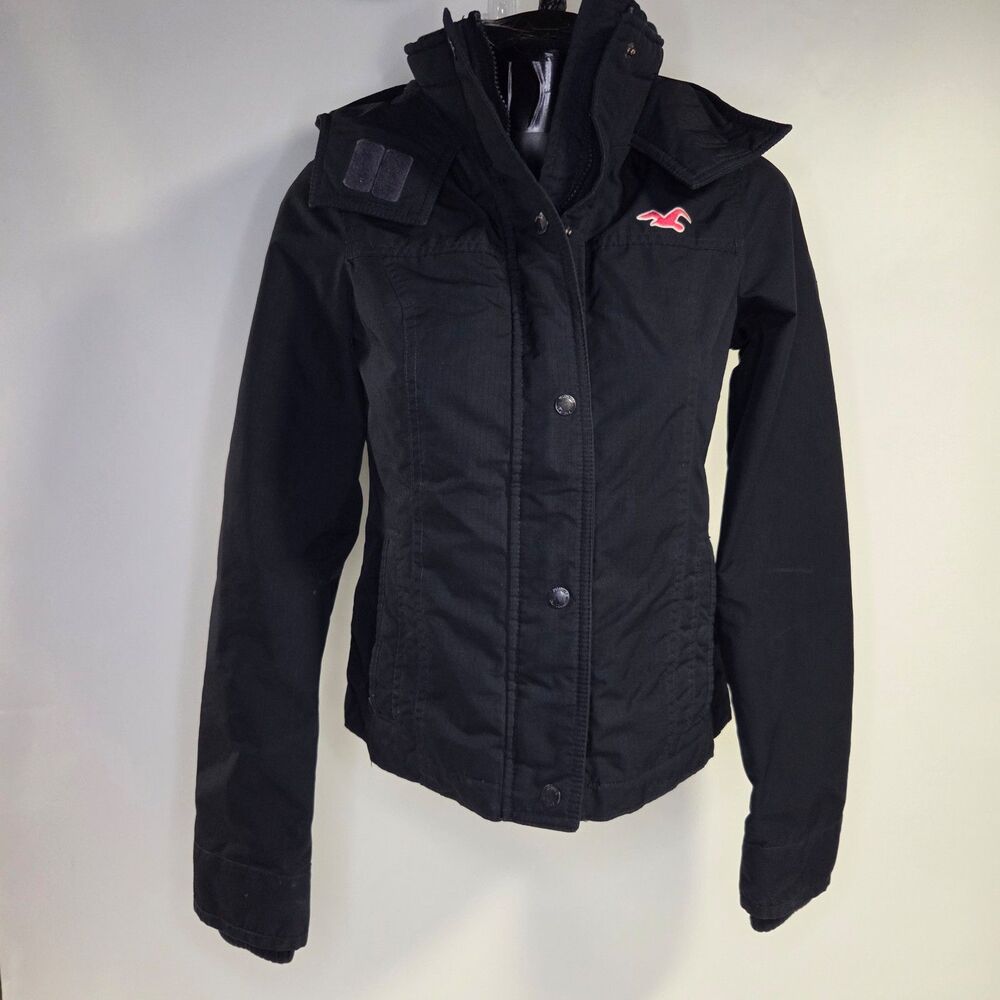 Hollister Hooded Jacket All Weather Navy Blue Pink sz Small